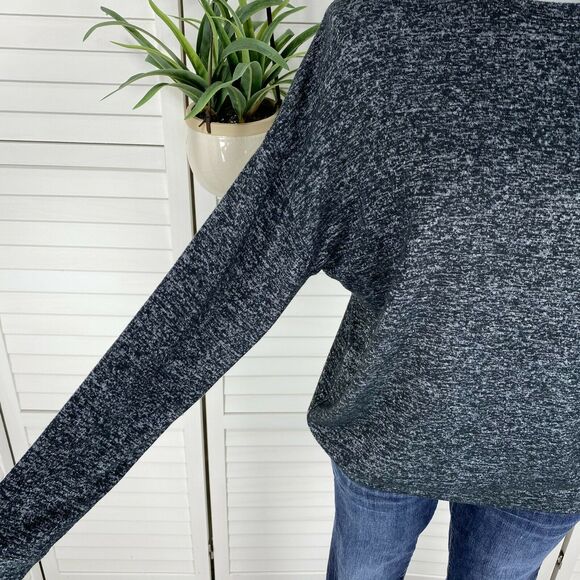 Athleta XS Mindful Pullover Charcoal‎ Grey Heather Long Sleeve Sweatshirt Top - Picture 2 of 8